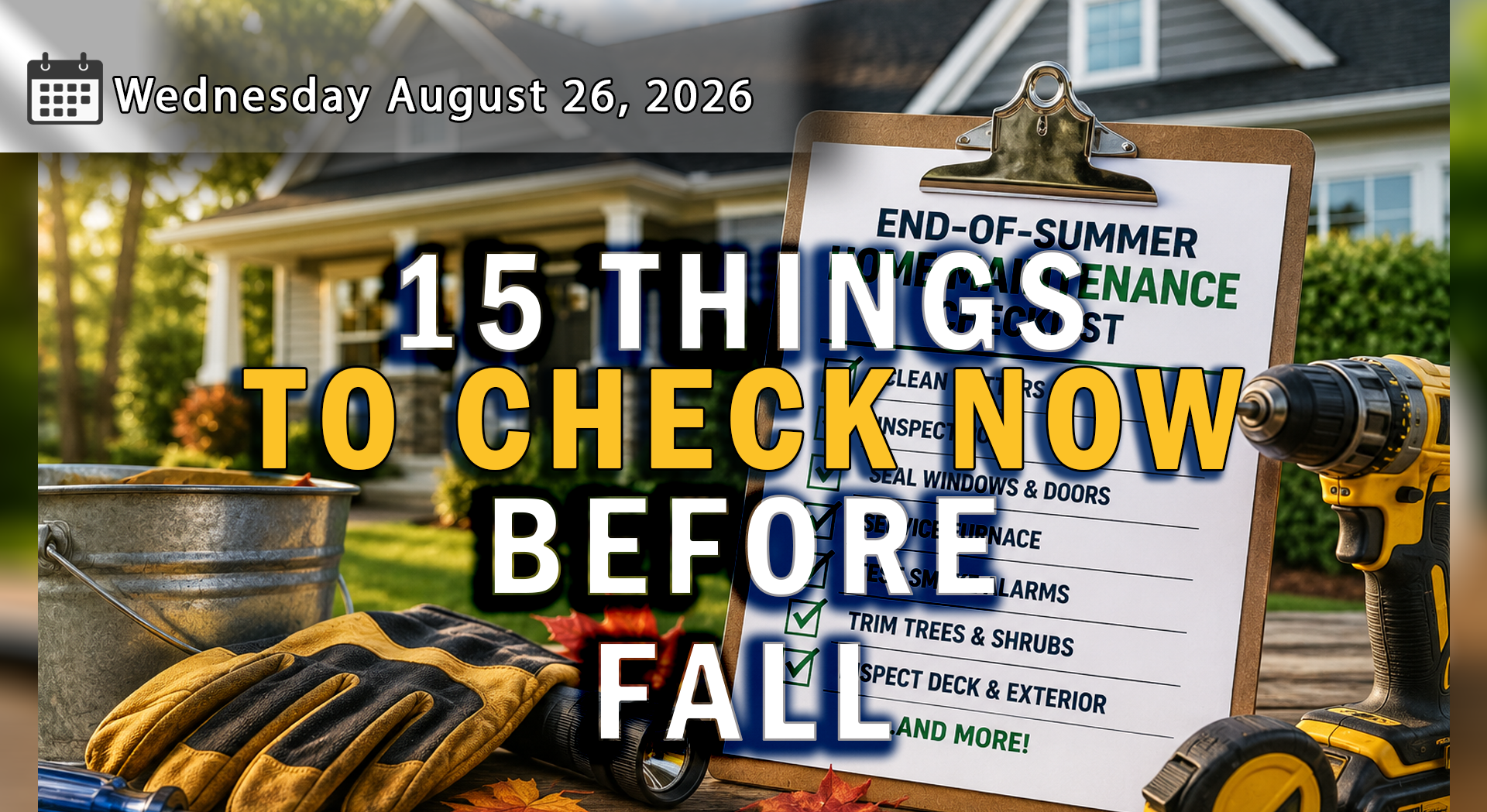 End-of-Summer Home Maintenance Checklist: 15 Things Every Homeowner Should Do Before Fall